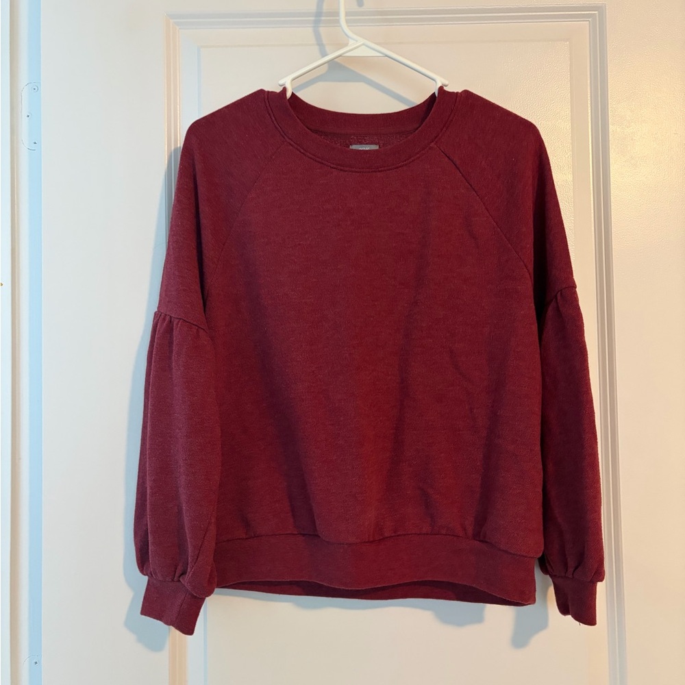 Aerie Bell Sleeve Maroon Sweatshirt | small